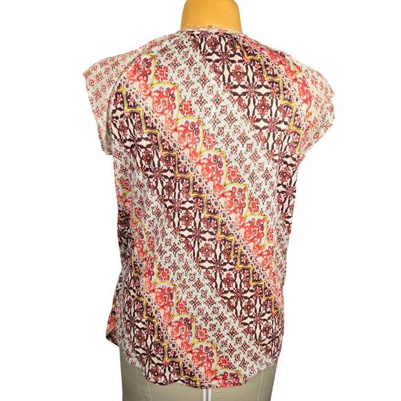 Sundance Womens Small 100% Linen Top Asymmetrical Hem Festival Boho Casual Chic - Picture 5 of 10